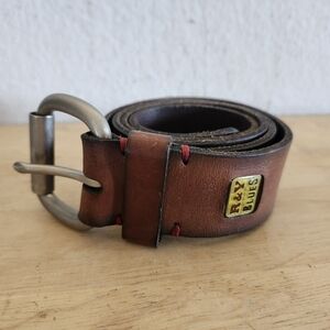 Roundtree & Yorke Brown Genuine Leather Dress Belt -‎ Men's Size 80/32